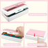 Double Layer Pencil Box, Large Capacity Plastic Case with Snap-tight Lid for Office School Supplies