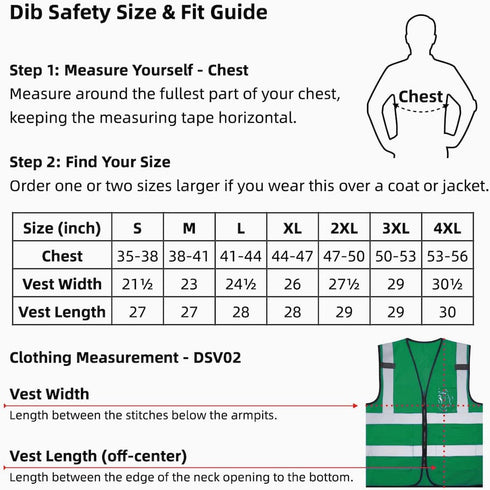 Reflective Vest High Visibility with Pockets and Zipper, Green L