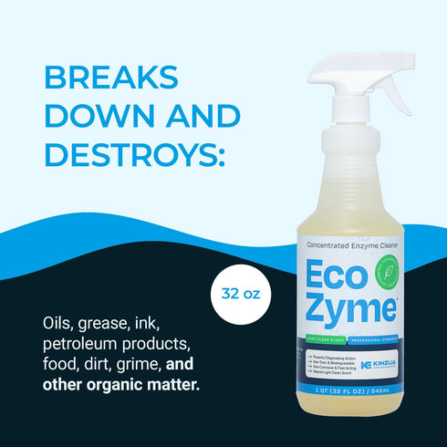 32 oz KINZUA ENVIRONMENTAL Eco-Zyme, Enzyme Cleaner Concentrate with Professional Strength, Multipurpose Cleaner