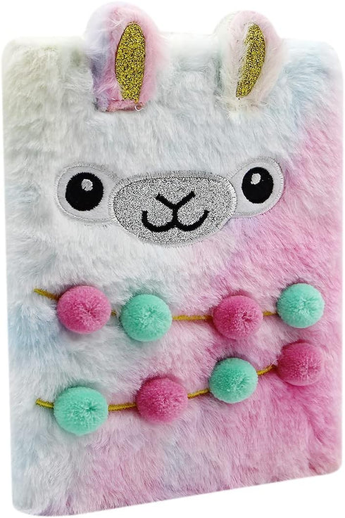 Fuzzy Plush Notebook Journal, Cute Cartoon Bear Diary for Kids, Girls, Boys Writing and Drawing (A5, 160 Lined Pages)