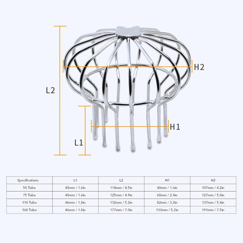 Garosa Roof Floor Drain, Stainless Steel Outdoor Anti Blocking Line Cap, Round Floor Net Cover, Gutter Guard