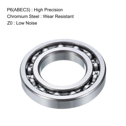 uxcell 4 Pcs 16005 Deep Groove Ball Bearing, 25mm x 47mm x 8mm High Carbon Chrome Steel Z0