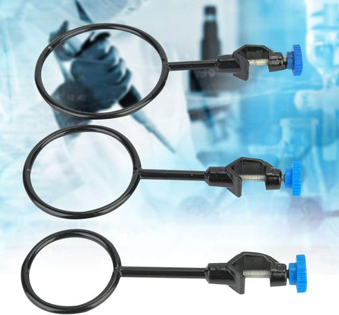 3 Pcs Laboratory Support Stand Clamps, Iron Steel Close Ring Black Coating Retort Clamp Support Ring Lab Stand Retort Set Set for Chemistry Physics Lab Work, Diameter 60/80/100mm