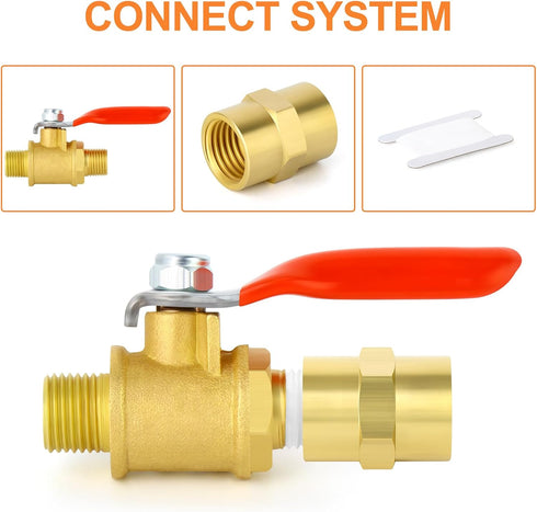 GASHER 2PCS Brass Pipe Fitting Reducer Adapter, 3/8-Inch Female Pipe x 3/8-Inch Female Pipe