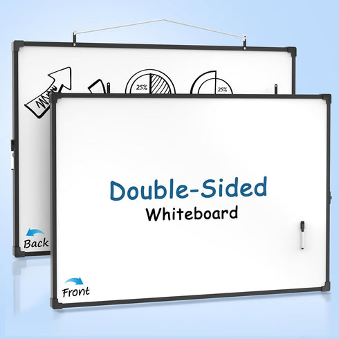 MaxGear Magnetic Dry Erase White Board - 36 X 24 Inches Double Sided Wall-Mounted for School and Office