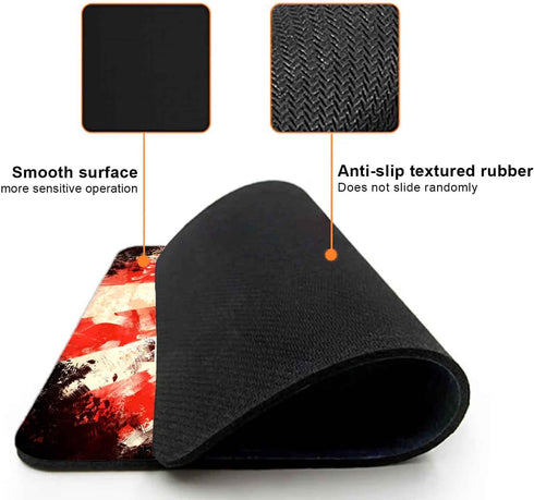 Small Mouse Pad, Japanese Samurai Design for Laptop, Personalized Portable Travel Mousepad for Wireless Mouse (Retro