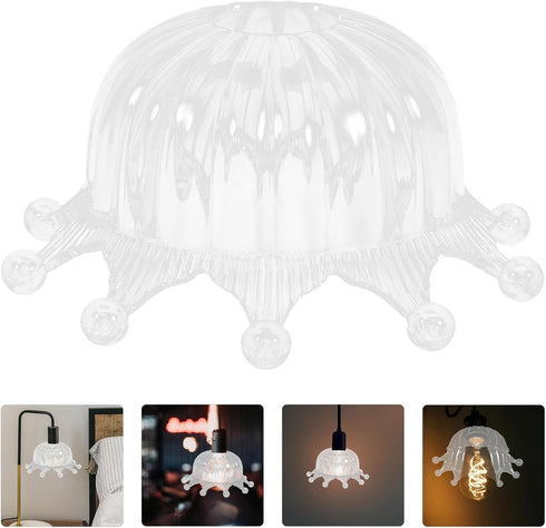 E27 Bulb 43mm Zerodeko Crown Shape Plastic Lampshade Cover round Ceiling Light Shade Diameter for Bedroom Bedside Wall