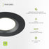 6 Inch 12W 2700K-5000K 1009LM 6 Inch, Dimmable ASD Black Retrofit LED Recessed Lighting - Can Lights for Ceiling Black