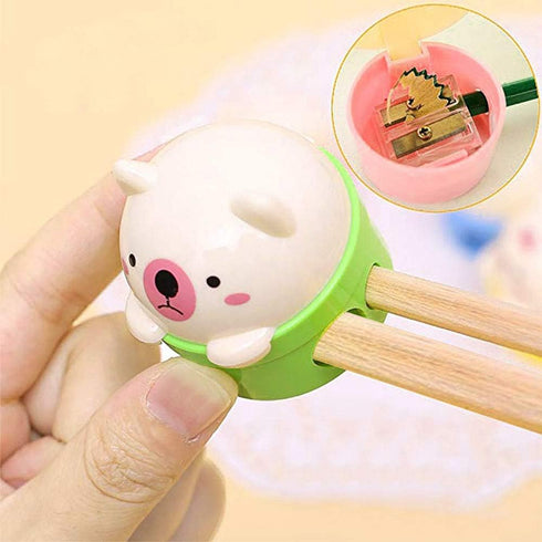 Cartoon Animal Pencil Sharpeners, Cute Two-Holes Plastic Sharpener, School Student Stationery Supplies (Set of 16)