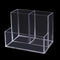 Clear Acrylic Pen Holder with 3 Compartments, Desk Organizers and Accessories