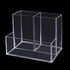 Clear Acrylic Pen Holder with 3 Compartments, Desk Organizers and Accessories