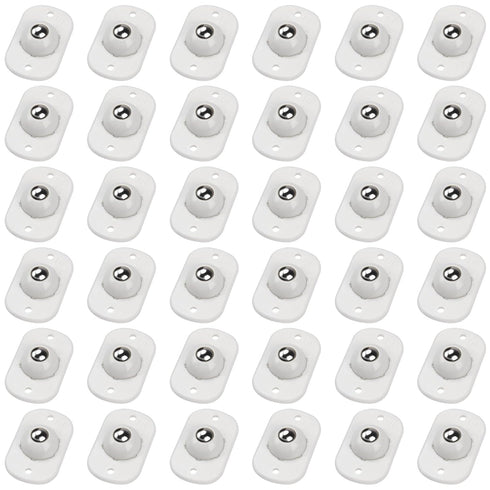 Self Adhesive Mini Caster Wheels, Stem Casters Roller Bearing, 360° Rotation Universal Wheel, Sticky Pulley (White - 36