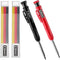 EXcraft Mechanical Carpenter Pencils, 2 Pack, 6 Refills Deep Hole with Built-in Sharpener for Carpentry Tools