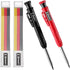 EXcraft Mechanical Carpenter Pencils, 2 Pack, 6 Refills Deep Hole with Built-in Sharpener for Carpentry Tools