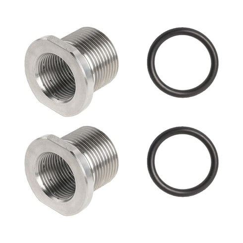 2 Pack Thread Adapters and Washers, 1/2x28 to 5/8x24 Stainless Steel Thread Protector with Rubber Washer