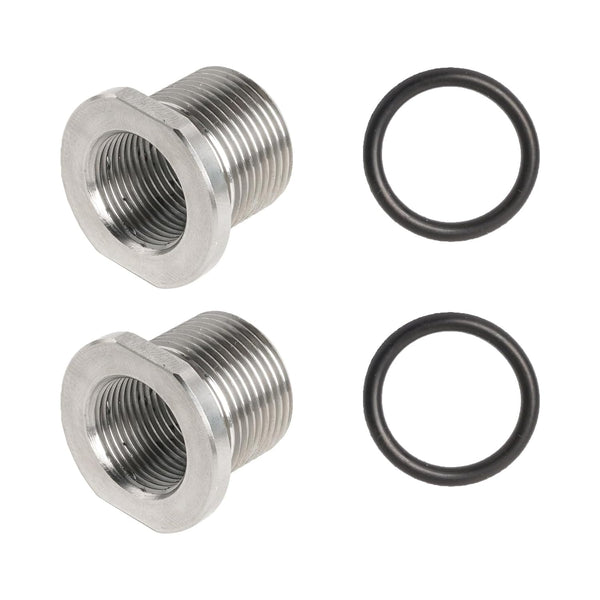 2 Pack Thread Adapters and Washers, 1/2x28 to 5/8x24 Stainless Steel Thread Protector with Rubber Washer