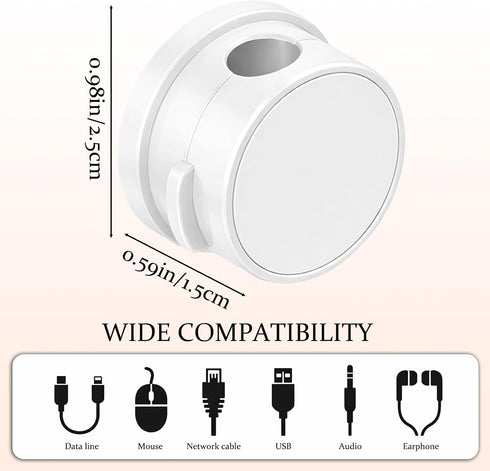 ZCFLCK 8Pack Magnetic Cable Clip Phone Cord Holder, Rotatable Phone Charger Cord Holder for Nightstand, Desk, Car