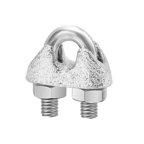 100 pcs 1/8" M3 Wire Rope Clip Cable Clamps, Galvanized Steel U-Bolt Saddle Fasteners for Ropes