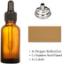 AOZITA 4 Pack, 2 oz Dropper Bottles with 1 Funnel & 4 Labels - 60ml Thick Dark Amber Glass Tincture Bottles with Eye Droppers - Leakproof Essential Oils Bottles by AOZITA