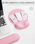 Ergonomic Mouse Pad Wrist Support Set, Memory Foam Keyboard Rest, Non-Slip Base Mousepad, Pink Set