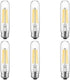 Tubular Light Bulb, 6W Equal E26 LED Bulb, 60 Watt Dimmable, Cool White 4000K, 750LM, Pack of 6 for Rustic Pendant