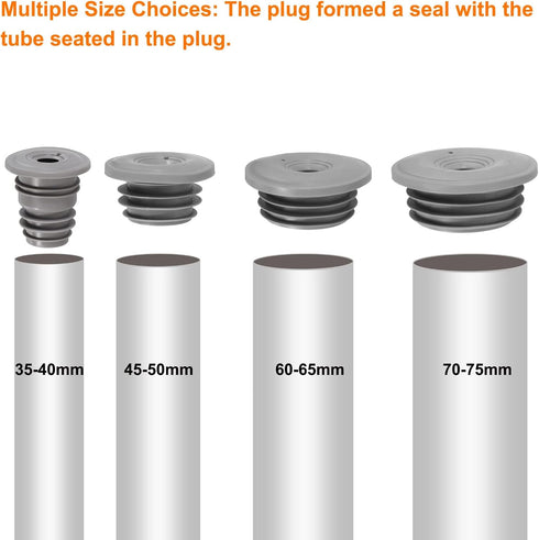 uxcell Silicone Drain Pipe Seal Ring, Anti-Odor Floor Drain Plug for 35-40mm PVC Drainage Pipes, Grey Sealing Cover