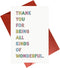 Gonzey Funny Thank You Card, Appreciation Cards for Best Friend, Coworker, Bridesmaid, Doctor, Nurse, Teacher