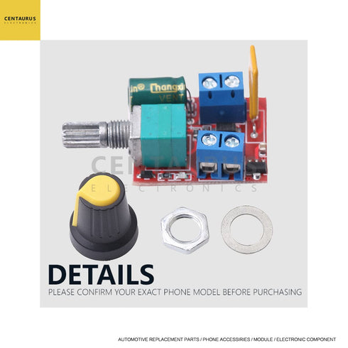 CENTAURUS 3Pcs DC Motor Speed Controller Module, 3V-35V PWM Speed Control Switch, Mini 5A Max 90W LED Dimmer