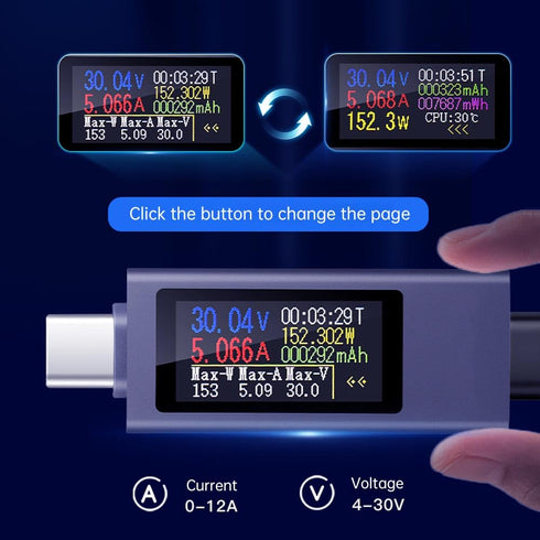 diymore USB C Power Meter Testers,USB C Tester Power Meter Color Screen,Digital Multimeter,Voltage Current Tester USB Battery Checker USB Voltage Current Voltmeter USB Mobile Tester USB Power Tester