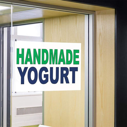 Fastasticdeals 36x24Inches Decal Stickers Multiple Sizes Handmade Yogurt Green Blue Bar Restaurant Food Industrial