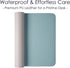 WAYBER Leather Desk Pad Protector, Waterproof Mouse Pad, PU Desk Mat for Office/Home, Light Blue/Silver, 31.5x15.7in