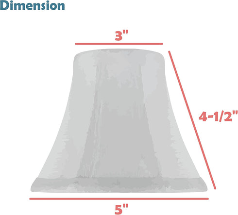 Aspen Creative 30035-2A, 3" 5" 4-1/2" Set 2 Bell Clip-On Chandelier Lamp Shade, Off-White, Top x Bottom x Slant Height