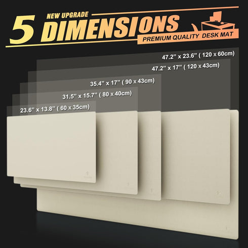K KNODEL Small Desk Mat, Office Desk Pad, Computer Protector Mat, Desk Writing Blotter Cover (Ivory Cream)