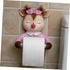 Ciieeo Wall-Mounted Toilet Paper Holder Cartoon Deer Tissue Rack Creative Bathroom Storage Rack No Drilling Pink Cute