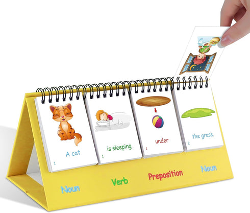 Sentence Building Flip Chart for Kids, Speech Autism Therapy Learning Materials for Preschool & Kindergarten