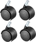 Norgail 1.5 Inch Nylon Swivel Caster Wheels, 360 Degree Threaded Stem, M8 x 13mm, 100lb Capacity, Pack of 4