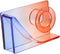 Small Gradient Color Tape Holder, Mini Desktop Office Tape Dispenser, Packing Cutter (Red and Blue Mini Stickers)