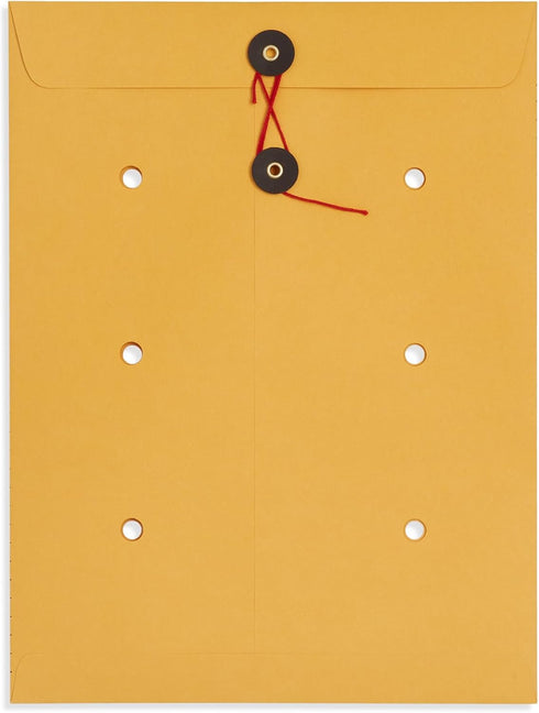 Blue Summit Inter-Department Envelopes - String Tie, Brown Kraft, 9 x 12 Inches, Pack of 100 Envelopes