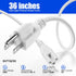Barrina T8 3FT 3 4 Packs TX-S Power Cord, Prong Plug, Female End, Power Cable with US Plug for Shop Light/Grow Light