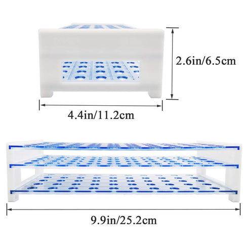 50 Pcs Clear Plastic Test Tubes with Rack - 16x100mm (10ml) Test Tubes with Caps for Scientific Experiments and Decor