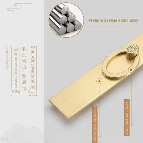 Aoleegatt Hardware(4147-S-Copper Gold Cabinet Pulls Solid Zinc Alloy Kitchen Cupboard Single Hole for Bedside Table