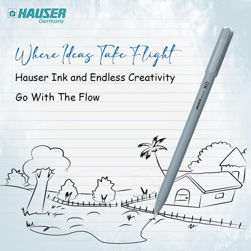 HAUSER XO Black Ballpoint Pens - 50 Pc, 1.00 MM Bold Matte Pens for Back To School and Office Supplies