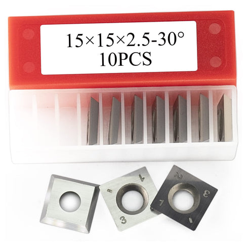 15mm Square Carbide Inserts Cutters, Knives Blades for Woodworking Spiral/Helical Planer Cutter Head or Lathe Turning