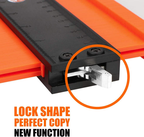 Saker 10 Inch+5 Inch Contour Gauge Duplication Tool, Adjustable Lock for Irregular Shape Woodworking Tracing