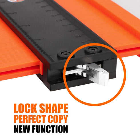 Saker Contour Gauge (10 Inch Lock) Profile Tool-Adjustable Lock Tool for Men Dad Him Boyfriend Husband-Precisely Copy Irregular Shape Duplicator-Welding Flooring Woodworking Tool Tracing