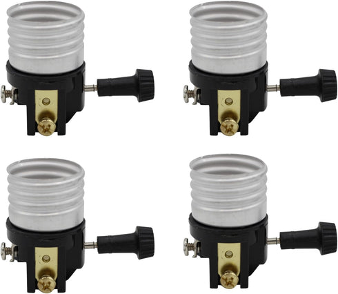 UCCKEYI 8Pcs 3-Way Dimmer E26/E27 Lamp Socket Replacement, UL Listed Turn Switch Knob Incandescent Lamp Holder, Medium