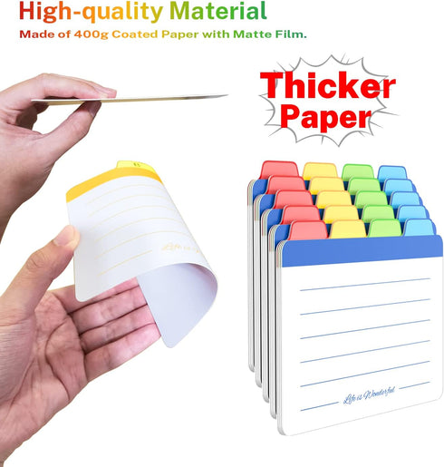 Neando 2x3.5 inches, 1/4 400gsm 20 Counts Business Cards Dividers the Blank Name Cards Guide, Cut Tabbed Note Cards