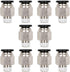 Beduan Male Straight Push to Connect Fittings, 10mm Tube OD x 1/2 Inch Male Thread, Pack of 10