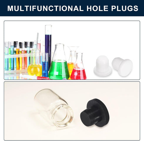 uxcell 20 Pieces Black Rubber Stopper, J6 Waterproof Plug for 5.5-6mm/0.22-0.24" Hole