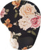 Floral Aesthetic Portable Mouse Pad, Small 3D Gel Mouse Pad with Wrist Support, Black